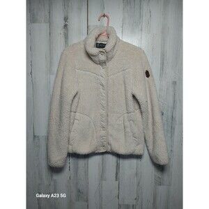 Free Country Women's Small Cream Sherpa Snap Up Jacket